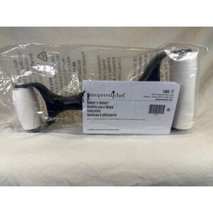 Pampered Chef Baker's Roller 1485 Dual Sided Pastry Pizza Dough Roller New